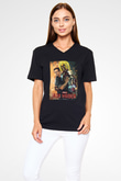 Iron Maiden Siyah Unisex V Yaka Tişört T-Shirt