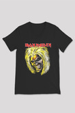Iron Maiden Siyah Unisex V Yaka Tişört T-Shirt