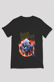 Iron Maiden Siyah Unisex V Yaka Tişört T-Shirt