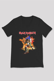 Iron Maiden Siyah Unisex V Yaka Tişört T-Shirt