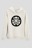 Iron Man Beyaz Unisex Hoodie
