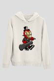 Iron Man Gentleman Baskılı Unisex Beyaz Hoodie