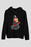 Iron Man Gentleman Baskılı Unisex Siyah Hoodie