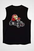 Iron Man Hotrod Baskılı Unisex Siyah Kolsuz Tişört