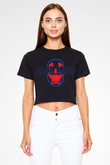 Iron Man Siyah Crop Top Tişört