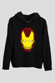Iron Man Siyah Unisex Hoodie