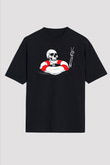 İskelet Baskılı Unisex Siyah Tişört