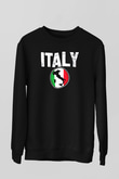 İtalya Siyah Unisex Sweatshirt
