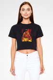 İtfaiyeci Siyah Crop Top Tişört