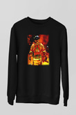 İtfaiyeci Siyah Unisex Sweatshirt
