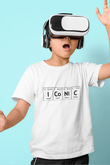İyot Kobalt Nikel Karbon İconic Baskılı Unisex Beyaz Çocuk Tişört