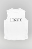 İyot Kobalt Nikel Karbon İconic Baskılı Unisex Beyaz Kolsuz Tişört