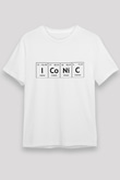 İyot Kobalt Nikel Karbon İconic Baskılı Unisex Beyaz Tişört