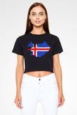 İzlanda Siyah Crop Top Tişört