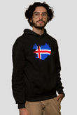 İzlanda Siyah Unisex Hoodie
