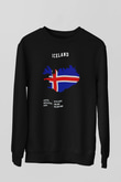 İzlanda Siyah Unisex Sweatshirt
