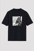 J. Cole Baskılı Unisex Oversize Siyah Tişört