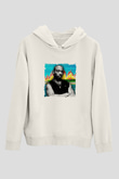 Ja Rule Baskılı Unisex Beyaz Kapüşonlu Sweatshirt