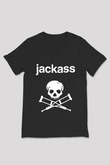 Jackass Siyah Unisex V Yaka Tişört