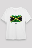 Jamaika Beyaz Unisex Tişört T-Shirt - TişörtFabrikası