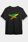 Jamaika - Jamaica Bayrağı Baskılı Unisex Siyah Tişört