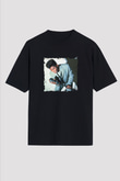 James Brown Baskılı Unisex Oversize Siyah Tişört