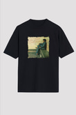 James Brown Baskılı Unisex Oversize Siyah Tişört