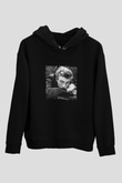 James Dean Baskılı Unisex Siyah Hoodie