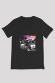 James Dean Baskılı Unisex Siyah V Yaka Tişört