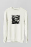 James Dean Unisex Baskılı Beyaz Sweatshirt