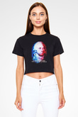 James Watt Portre Baskılı Crop Top Kadın Tİşört - Tshirt