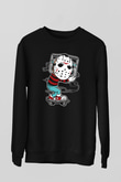 Jason Boombox Baskılı Unisex Siyah Sweatshirt