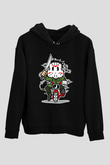 Jason Minibike Baskılı Unisex Siyah Hoodie