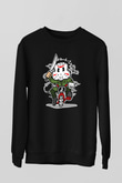 Jason Minibike Baskılı Unisex Siyah Sweatshirt