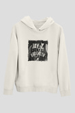 Jay-Z Baskılı Unisex Beyaz Kapüşonlu Sweatshirt