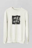 Jay-Z Baskılı Unisex Beyaz Sweatshirt