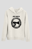 Jeff Beck Beyaz Unisex Kapşonlu Sweatshirt