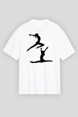 Jimnastik Beyaz Unisex Oversize Tişört T-Shirt