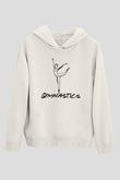 Jimnastikçi Beyaz Unisex Kapüşonlu Sweatshirt