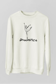 Jimnastikçi Beyaz Unisex Sweatshirt
