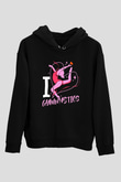 Jimnastikçi Siyah Unisex Kapüşonlu Sweatshirt