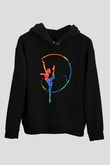 Jimnastikçi Siyah Unisex Kapüşonlu Sweatshirt