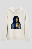 Jinjer Baskılı Beyaz Unisex Kapüşonlu Sweatshirt