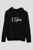Jinjer Baskılı Unisex Siyah Kapüşonlu Sweatshirt
