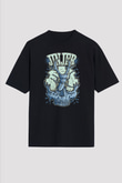 Jinjer Baskılı Unisex Siyah Oversize Tişört - Tshirt