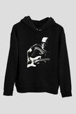 Joe Santriani Baskılı Unisex Siyah Kapüşonlu Sweatshirt