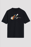 Joe Santriani Baskılı Unisex Siyah Oversize Tişört - Tshirt