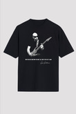 Joe Santriani Baskılı Unisex Siyah Oversize Tişört - Tshirt