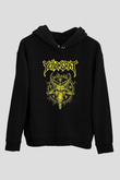 Joel Grind Baskılı Unisex Siyah Kapüşonlu Sweatshirt