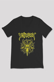 Joel Grind Baskılı Unisex Siyah V Yaka Tişört - Tshirt
